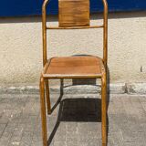 Set of sixteen industrial metal chairs from the 1960s