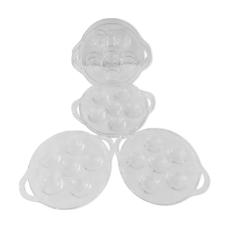 Suite of 6 snail plates in Pyrex