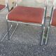 Set de 4 chaises vintage chrome et tissu marron