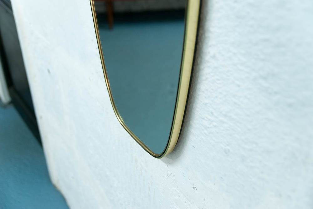 Large mirror gold brass 34x78cm