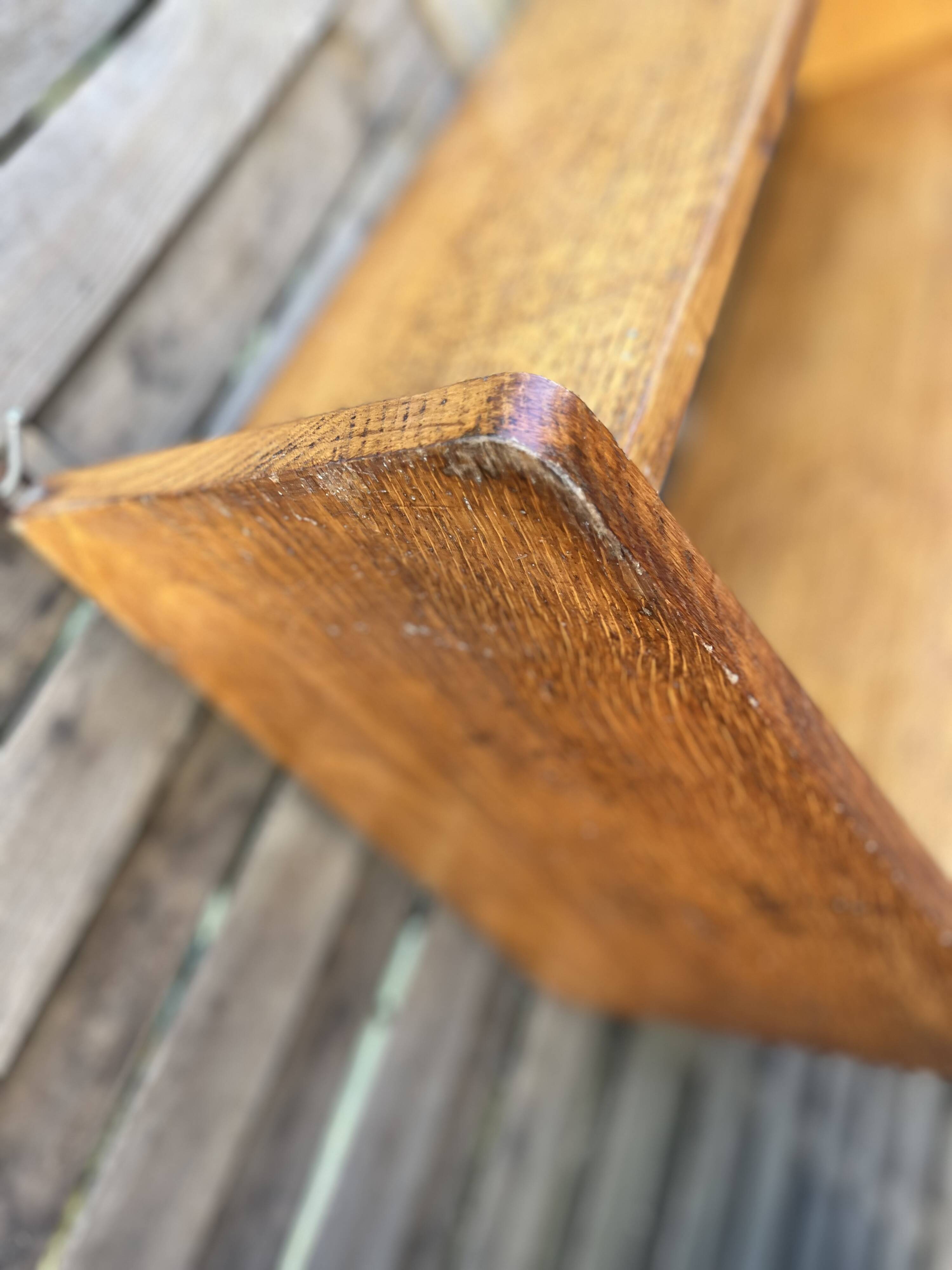 1960s solid oak wall shelf