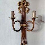 bronze-painted metal wall light, 2 lights, Napoléon III style lamp
