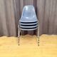 Set of four DSS chairs, fiberglass, designed by Charles and Ray Eames, Herm
