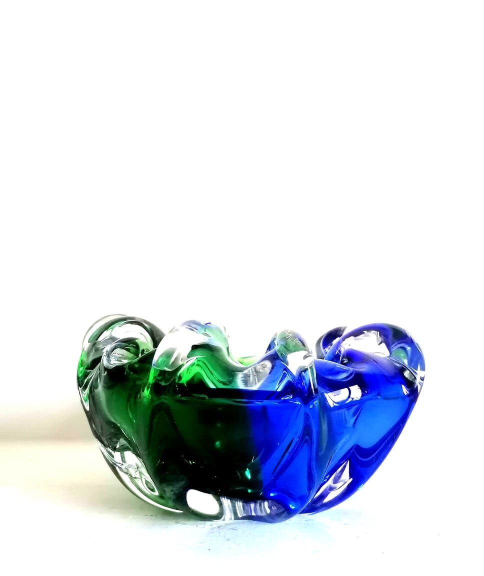 Cobalt blue Murano ashtray 1970
