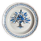 Round dish, black bottom in glazed terracotta