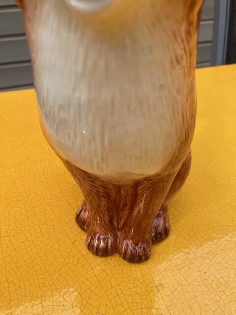 Ceramic jug in the shape of a fox.