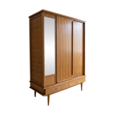 Vintage 1950s wardrobe in wood veneer.