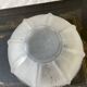Thick transparent and opalescent glass cup