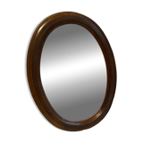 Oval wooden mirror