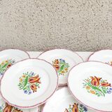 Assiettes plates vintage, Digoin Sarreguemines, modèle Lorraine