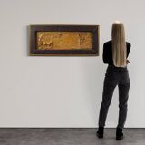 French terracotta bas-relief, Venus with Faun from 20th century