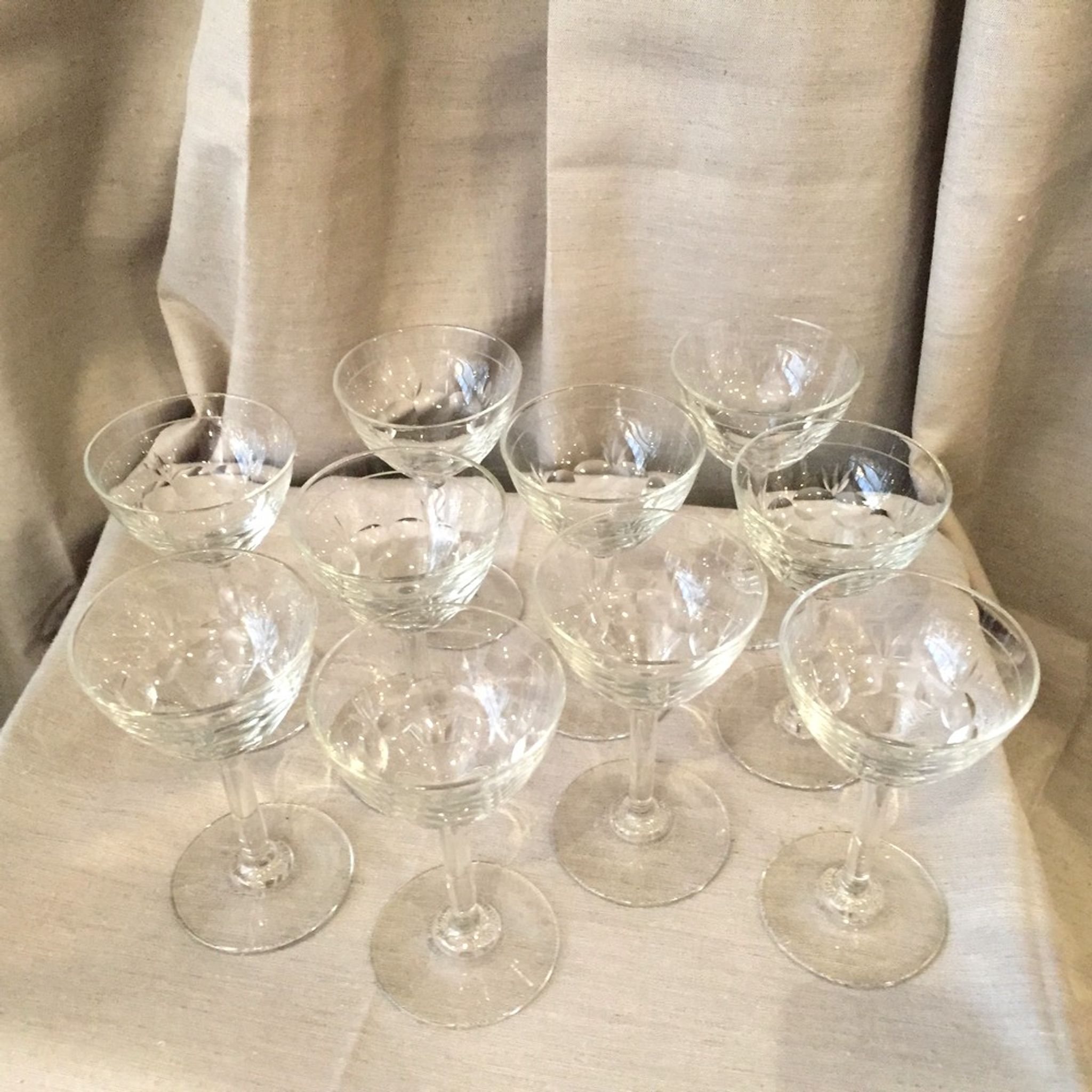 Suite of 10 glasses of port cooked wine or digestive glass shesel