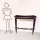 Table Console en Hêtre Ébène, Design Italien Vintage des Années 1960, Excellent état