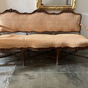 Canapé style Louis XV fin XIX ieme à entretoise