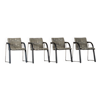 Vintage A 320 Armchair by Wulf Schneider & Ulrich Boehme for Thonet 1980’s in Myth Velvet (set of 4)