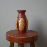 vase in natural woven fiber, handmade, bohemian country decoration