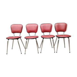 4 chaises rouges vintage