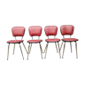 4 chaises rouges vintage