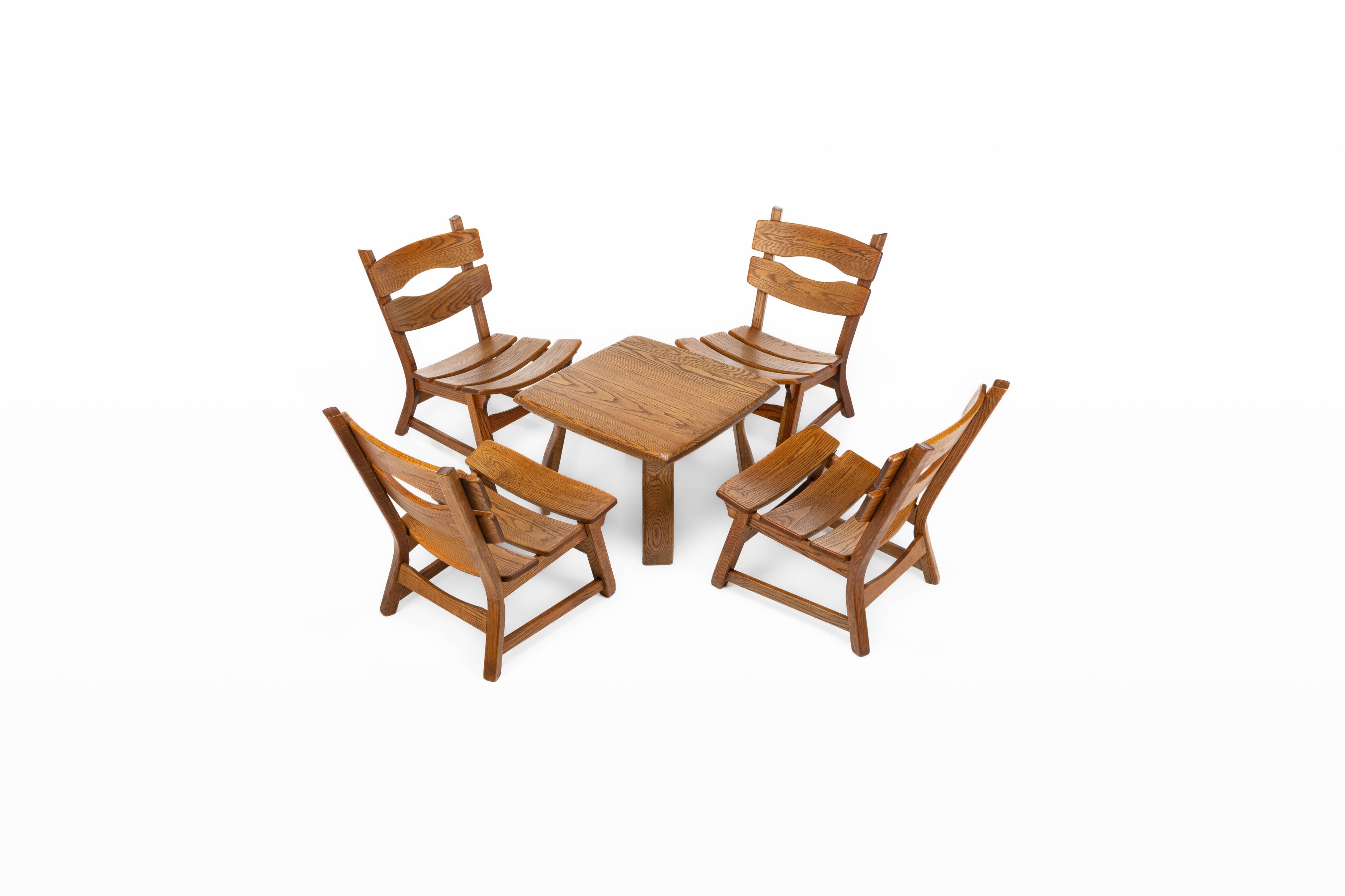 Set of 4 lounge chairs and coffee table by Dittmann & Co for AWA, The Netherlands 1960s