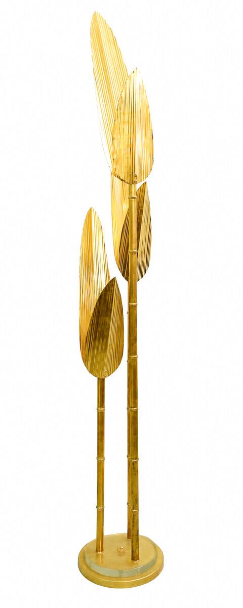 Contemporary Palm Tree Gold Floor Lamp, Italy