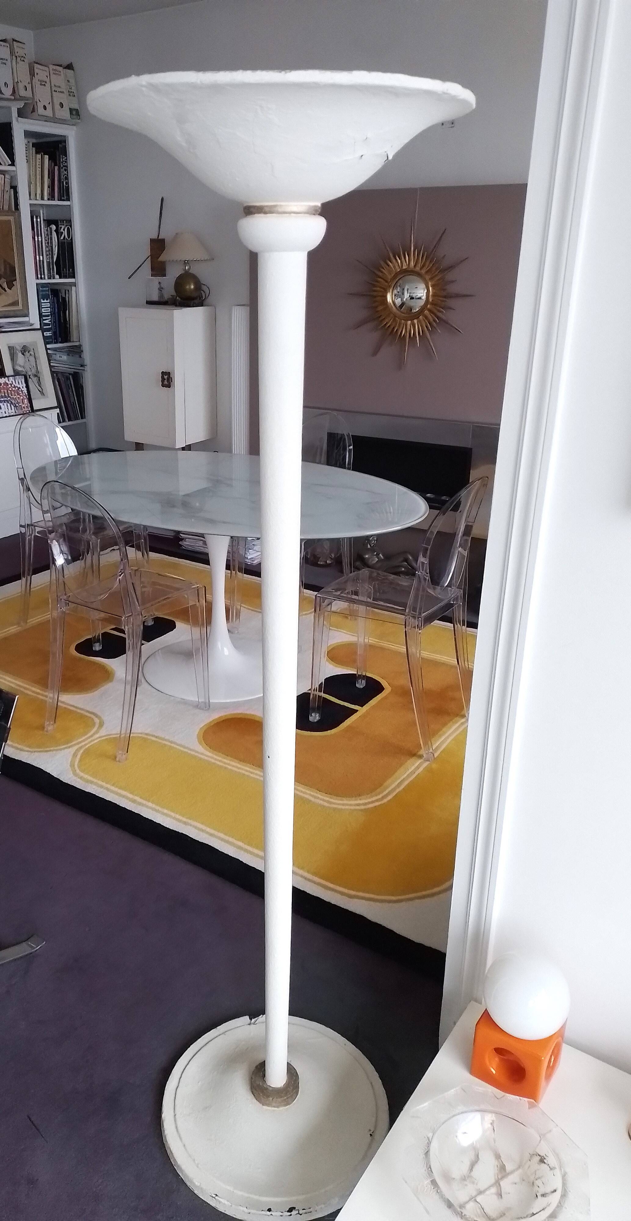 Art Deco plaster floor lamp