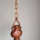 Hanging vase in solid wood carved / handcrafted / 1960