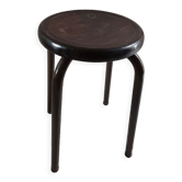 Tabouret pieds métal assise bois patiné