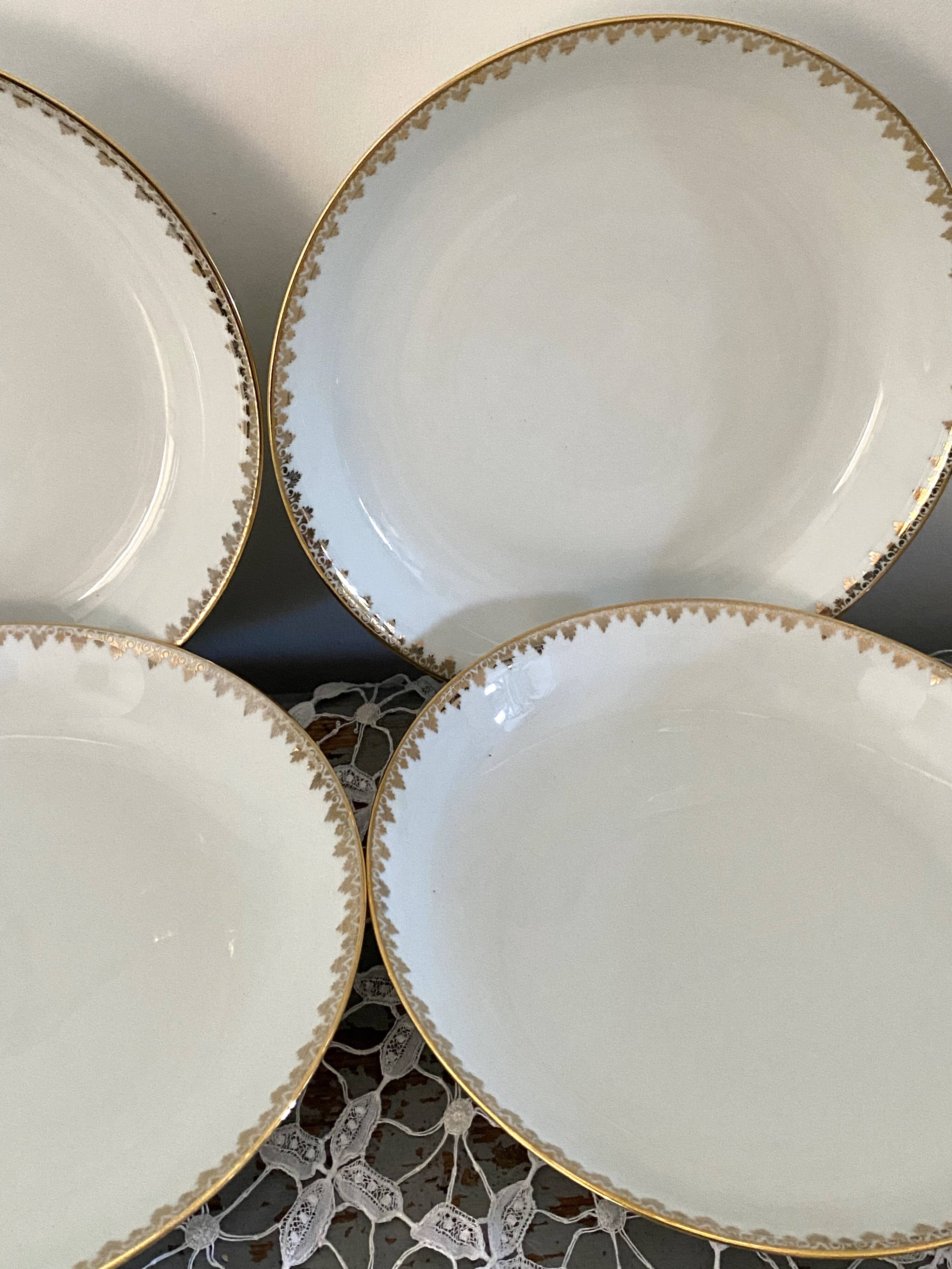 Limoges porcelain soup plates