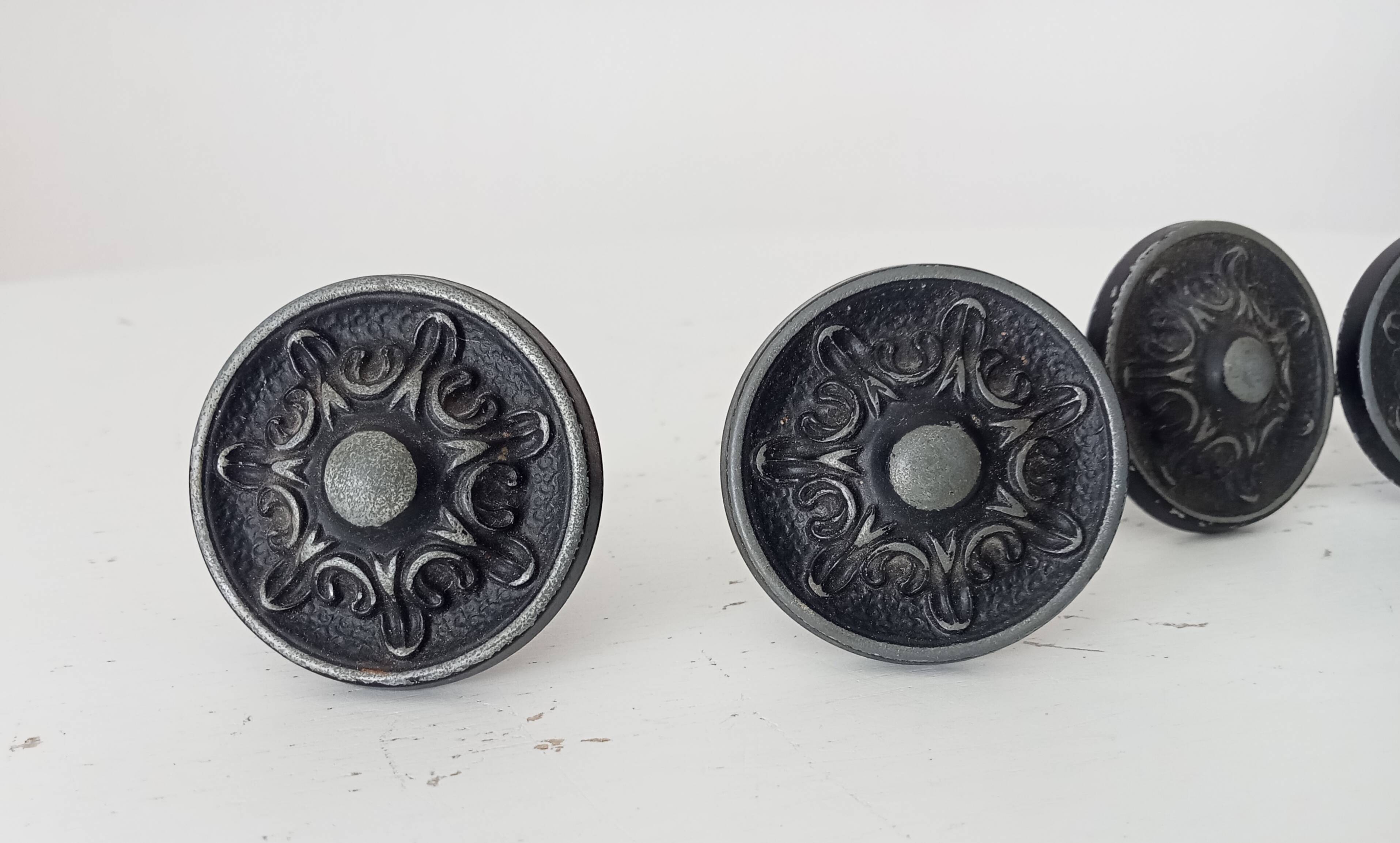 Pair of solid aluminium Victorian-style handles