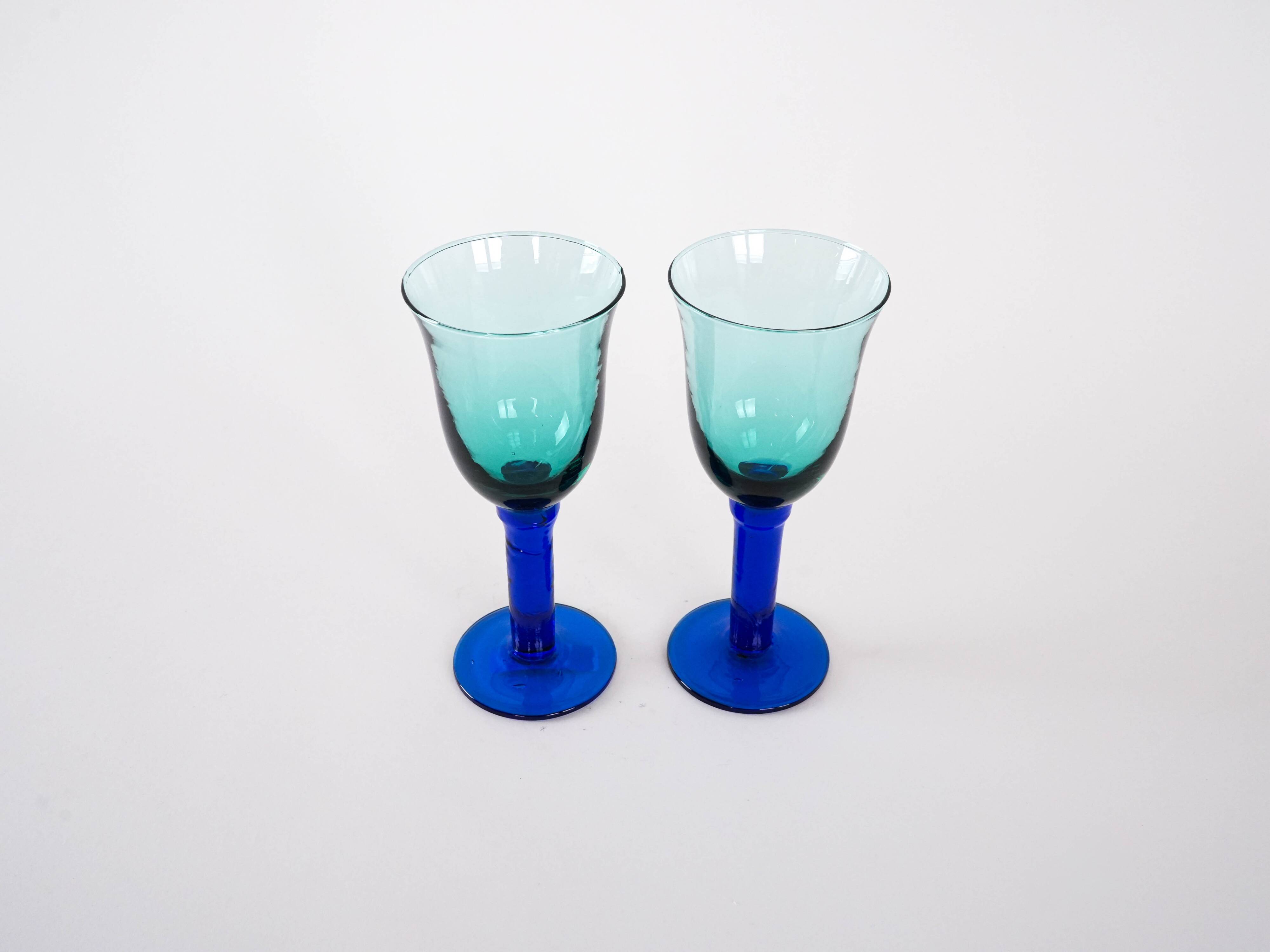 Pair of colourful glasses, Danish design, 1970s, manufactured in Denmark