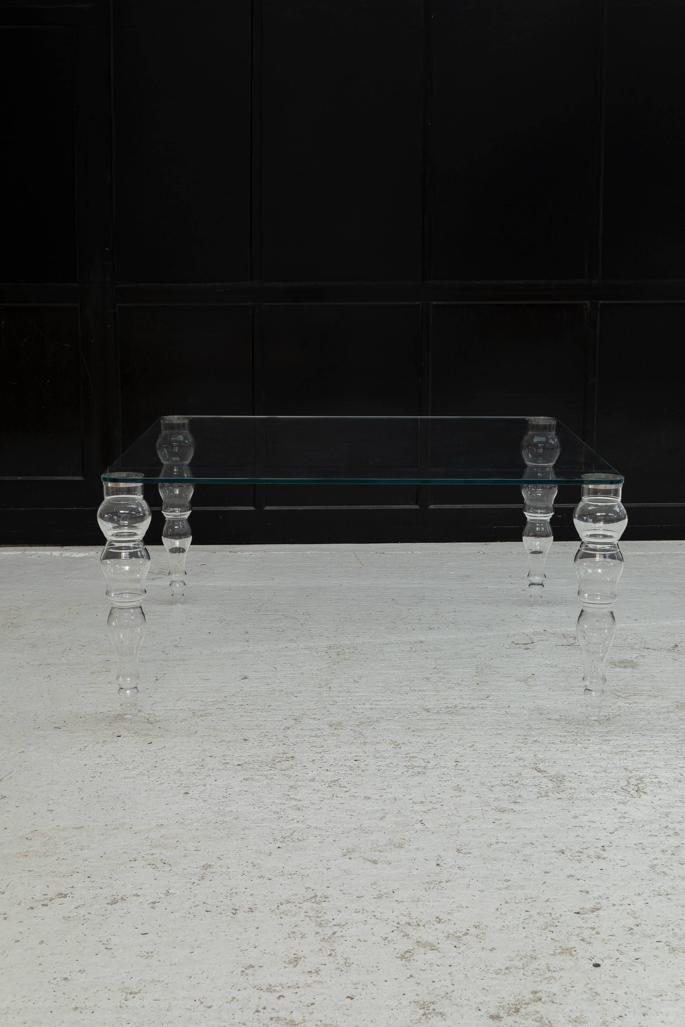 Table à manger en verre par Piero Lissoni pour Glas Italia, années 1970
