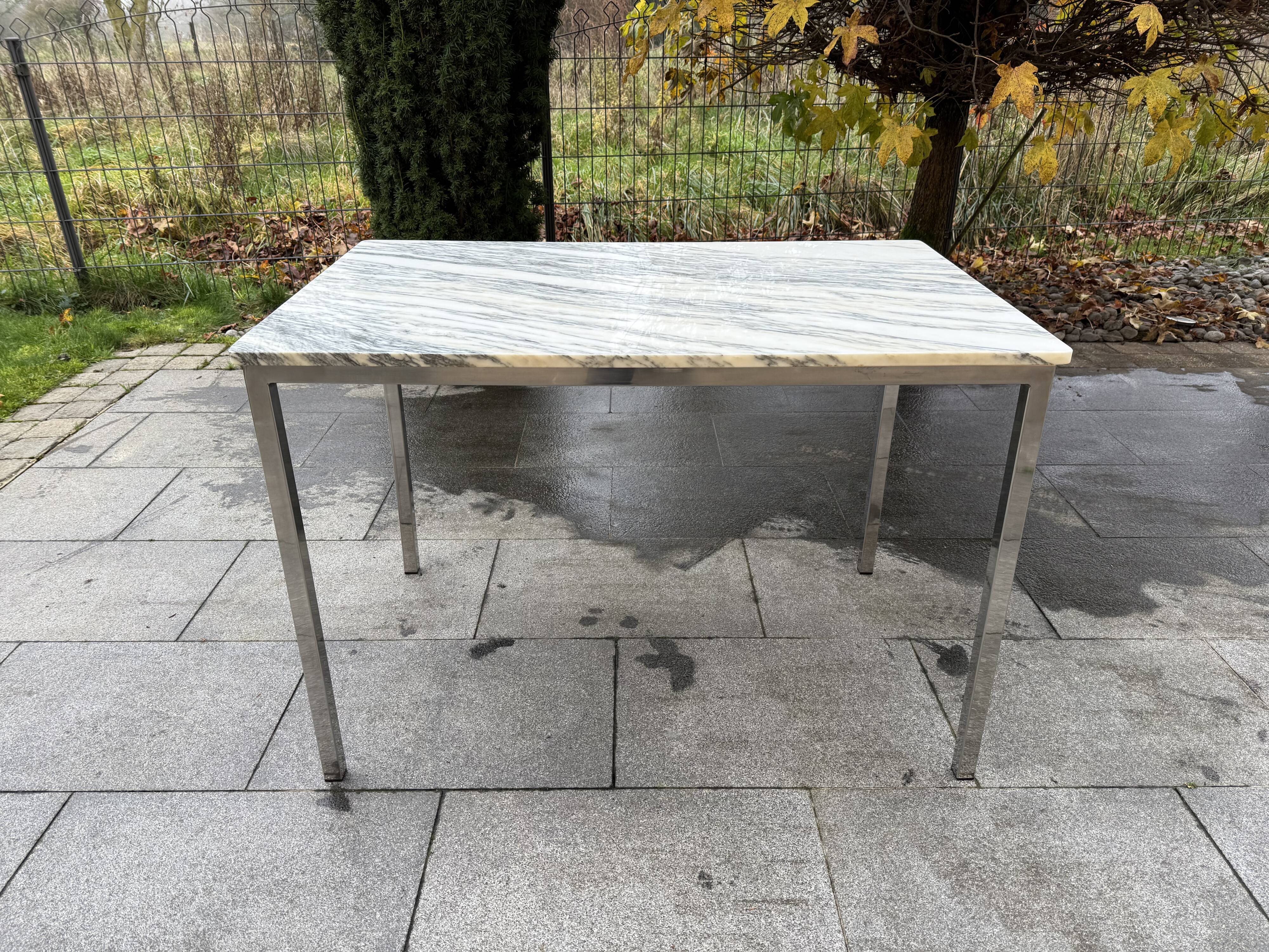 1970s chrome marble dining table