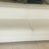 White leather sofa