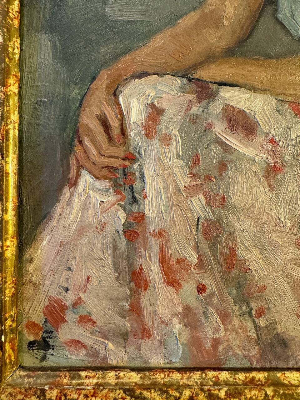 Old painting, portrait of a gypsy woman, signed Yves Diey, 20th century