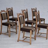 1970s, set 6 pcs of Danish dinning chairs, original very good condition, oak wood.