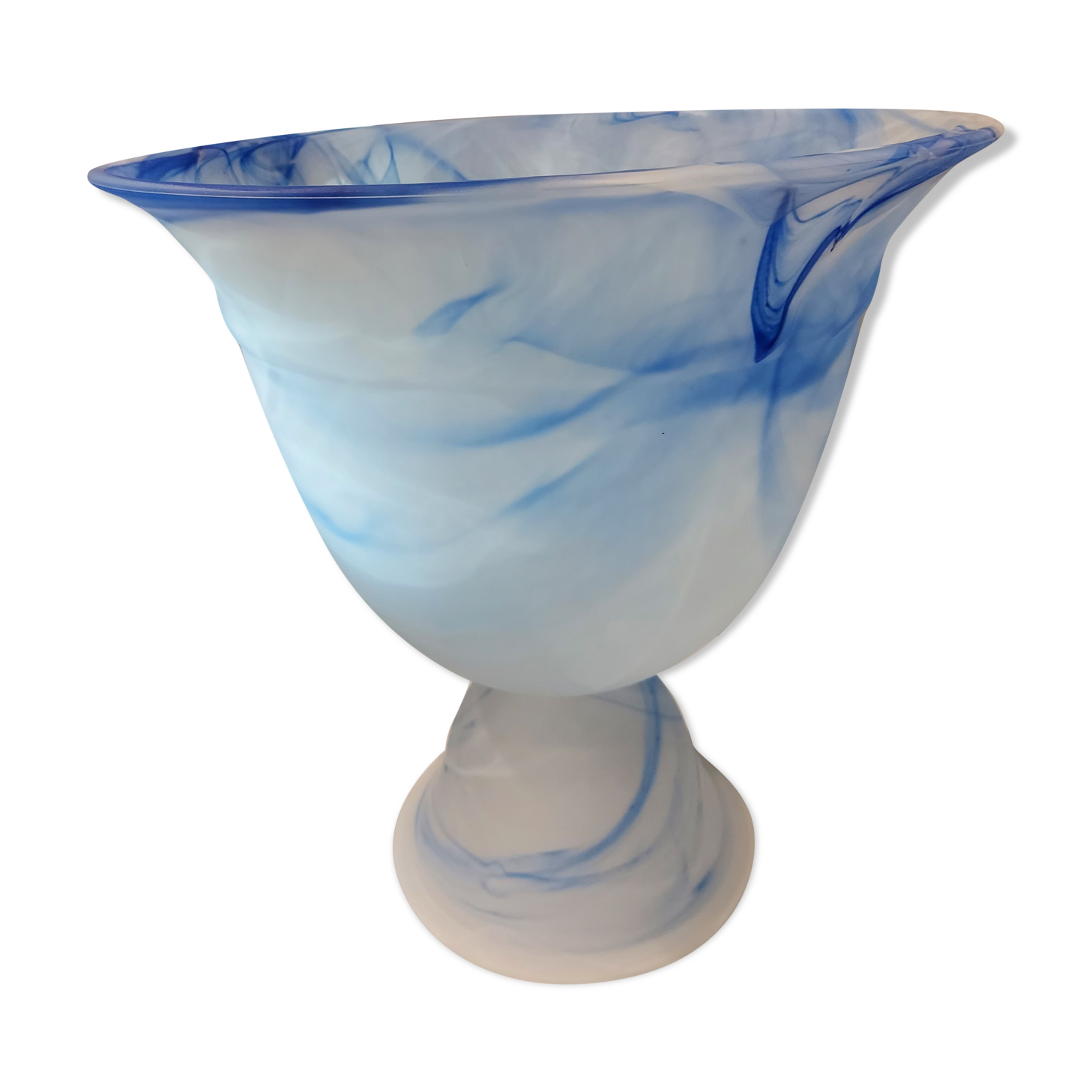 Large vase cut glass paste Vintage Murano 1970