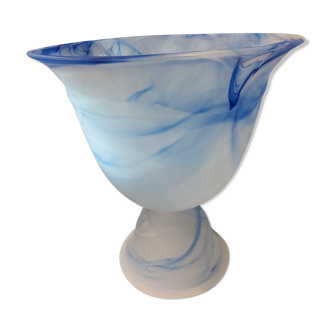 Large vase cut glass paste Vintage Murano 1970