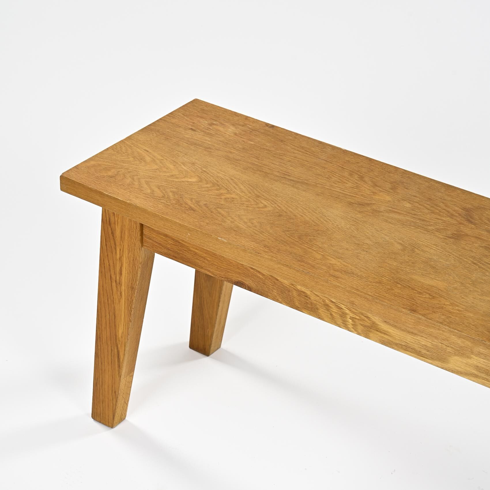 Solid oak bench, France circa 1980