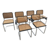 Suite de 6 chaises et fauteuils Marcel Breuer B32 B64