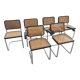Suite of 6 chairs and armchairs Marcel Breuer B32 B64