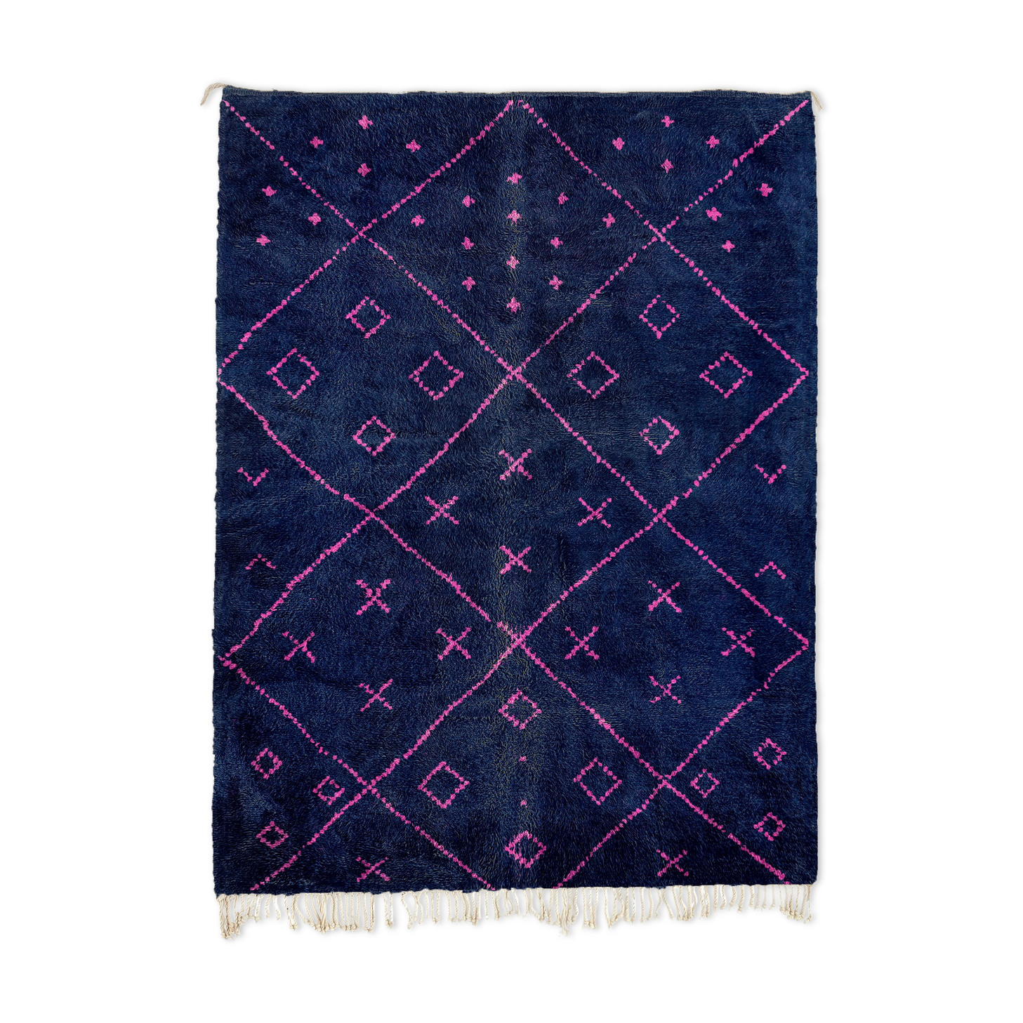 Modern Moroccan carpet dark blue