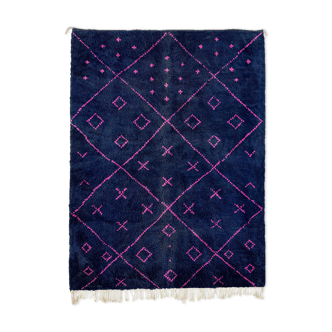Modern Moroccan carpet dark blue