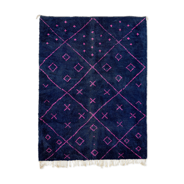Tapis marocain moderne bleu foncé