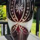Vase en cristal de Bohème/Boho tchèque, Rouge bordeaux, vintage