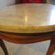 Oval coffee table - carved wood - white veined marble - Regency / Louis XV style