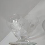 Engraved glass champagne glasses