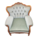 Fauteuil ancien Louis XV  en velours vert d eau