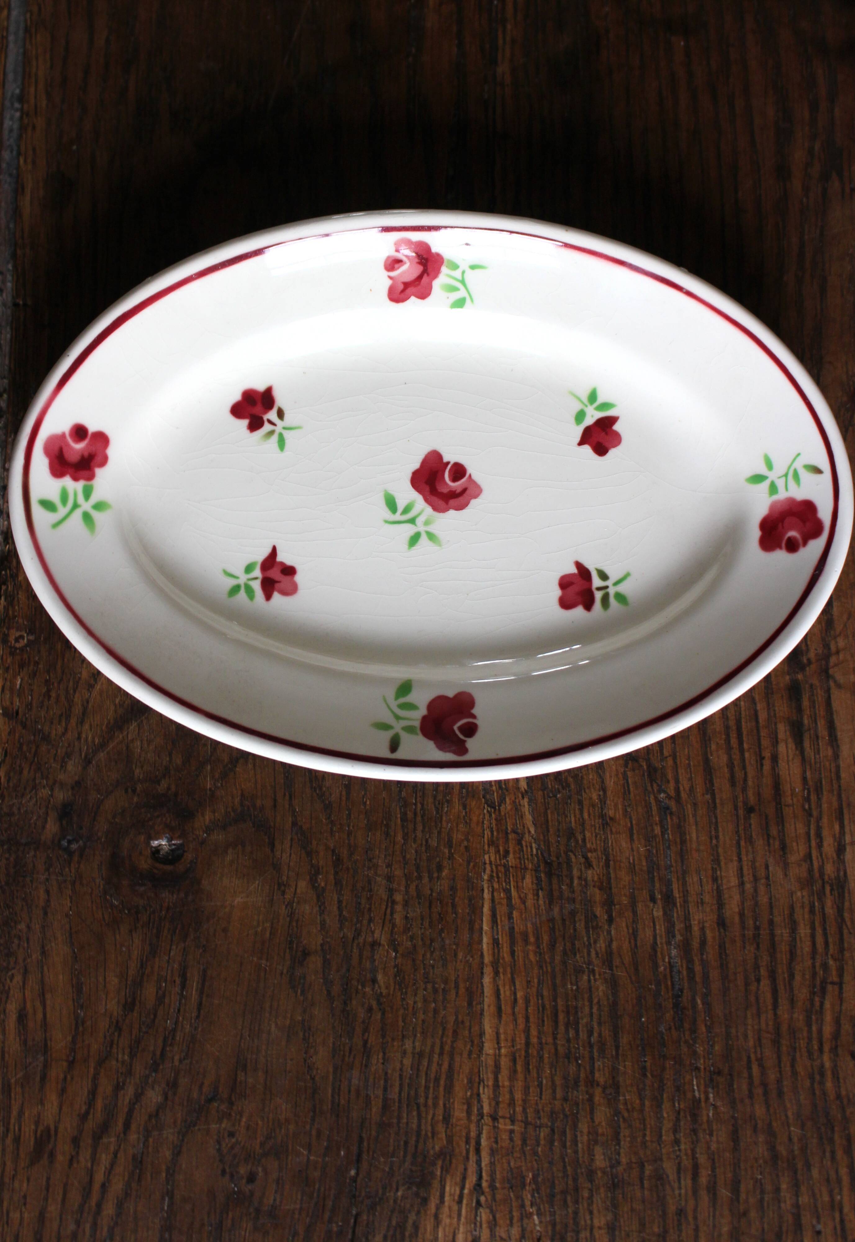 Ravier fleurs rouges Mireille Bandonviller Art Deco