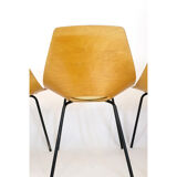 Pierre Guariche set of 6 Tonneau chairs, Steiner, 1960.