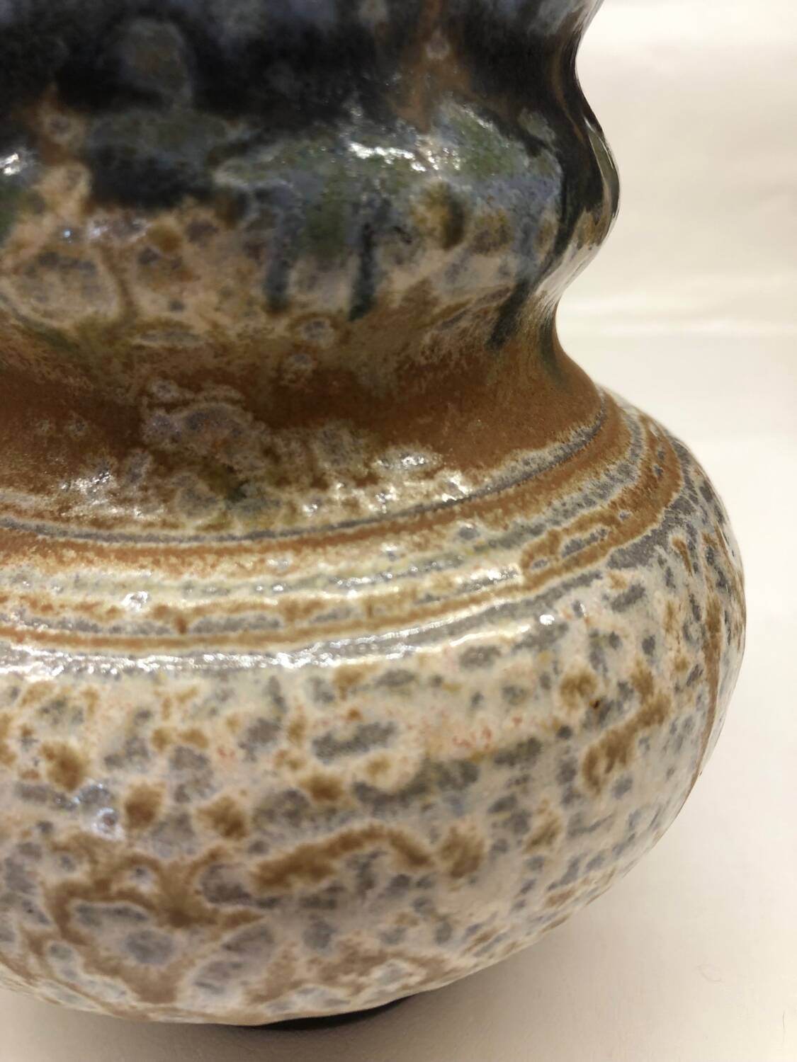 Belgian flamed salt-glazed stoneware pitcher by Pitot